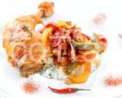 assiette de poulet basquaise ecotraiteur paris buffet chaud traiteur